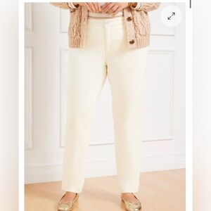 BNWT talbots corduroy straight leg pants ivory 18W